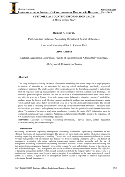 ijcrb.webs.com 392 CUSTOMER ACCOUNTING INFORMATION