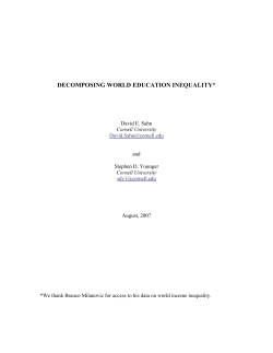 DECOMPOSING WORLD EDUCATION INEQUALITY*