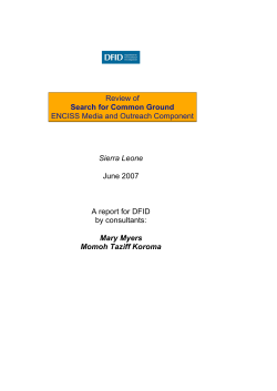Read the Project Review - Search for Common Ground