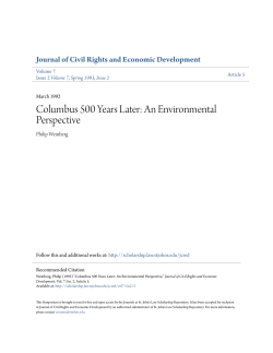 Columbus 500 Years Later: An Environmental Perspective