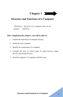 Chapter 1 Structure and Functions of a Computer