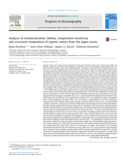 Analysis of remineralisation, lability, temperature sensitivity and