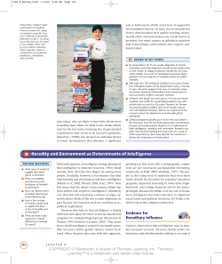 Heredity and Environment as Determinants of