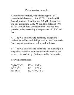 Potentiometry example: