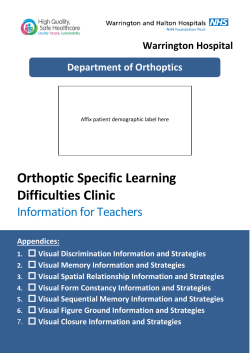 Orthoptic Specific Learning Difficulties Clinic