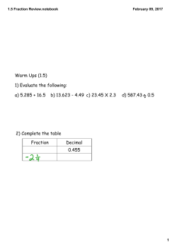 1.5 Fraction Review.notebook