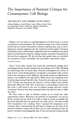 The Importance of Feminist Critique for Contemporary Cell