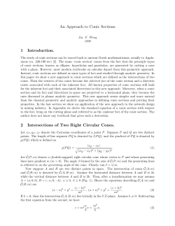 An Approach to Conic Sections 1 Introduction. 2