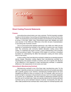 Direct Costing Financial Statements