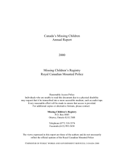 Missing Children`s Annual Report