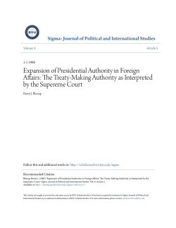 Expansion of Presidential Authority in Foreign Affairs: The Treaty