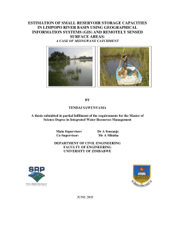 estimation of small reservoir storage capacities in limpopo river
