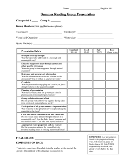 Summer Reading Group Work Questions