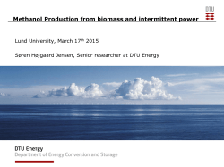 Methanol Production from biomass and intermittent power