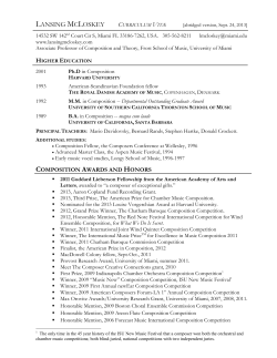 Abridged CV - Lansing McLoskey