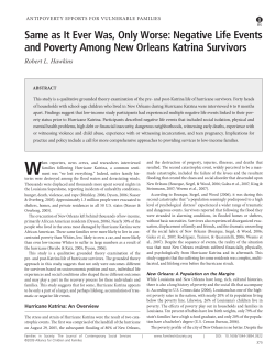 Same as It Ever Was, Only Worse: Negative Life Events