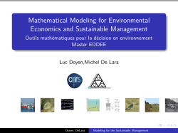 Mathematical Modeling for Environmental Economics and