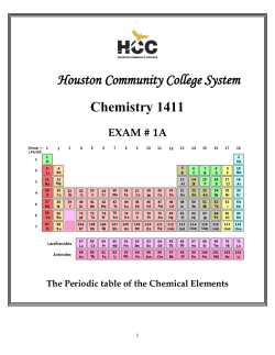CHEM 1411 EXAM # 1