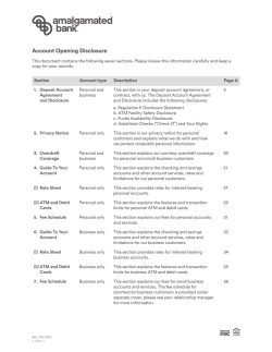 Account Opening Disclosure