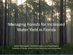 Managing Forests for Increased Water Yield in Florida