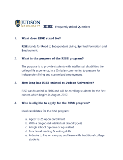 RISE Frequently Asked Questions 1. What does RISE stand for