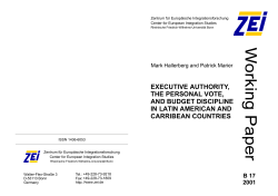 executive authority, the personal vote, and budget discipline in latin