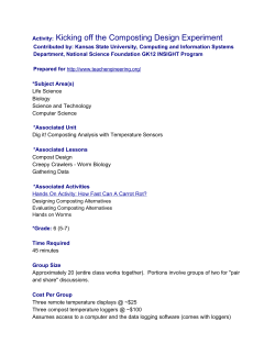 Activity: Kicking off the Composting Design Experiment