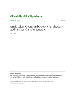 Family Values, Courts, and Culture War: The Case of Abstinence
