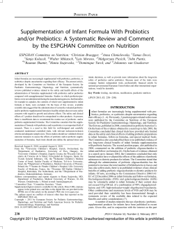 Supplementation of Infant Formula With Probiotics and