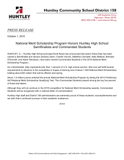 National Merit Scholarship Program Recognizes