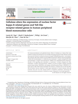 Cellulose alters the expression of nuclear factor kappa B