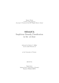 SIDekICk SuspIcious DomaIn Classification in the .nl Zone
