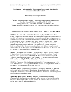 Supplementary Information for &ldquo;Occurrence of white sharks