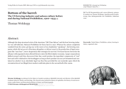 Bottom of the barrel: Thomas Welskopp Abstract