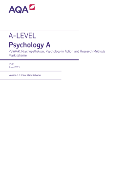 A-level Psychology A Mark scheme Unit 04