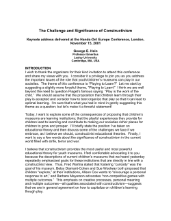 The Challenge and Significance of Constructivism