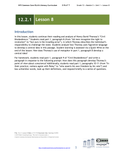 Grade 12 Module 2, Unit 1, Lesson 8