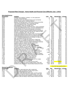 SFY13 Home Health and Personal Care Services Rate Updates