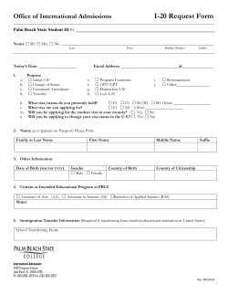 I-20 Request Form - Palm Beach State College