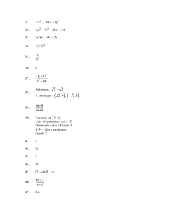2x2 – 10xy – 3y2 32. 5x12 – 7x8 – 15x4 + 21 33. 3x2