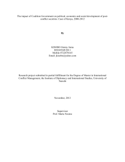 The impact of Coalition Government on political, economic and