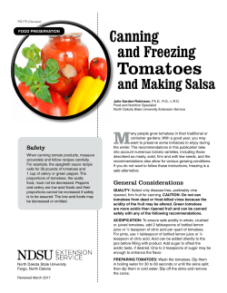 Canning and Freezing Tomatoes and
