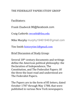 2nd Final THE FEDERALIST PAPERS STUDY