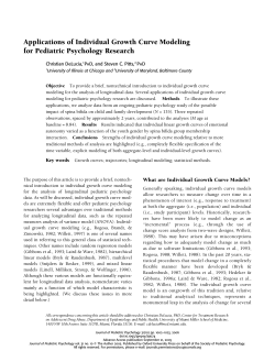 Applications of Individual Growth Curve Modeling