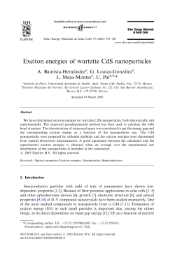 Exciton energies of wurtzite CdS nanoparticles - Ifuap