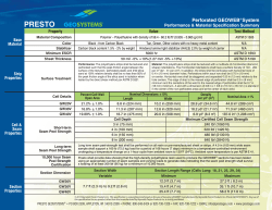 GEOWEB Specification Summary