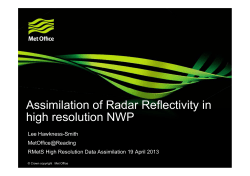 Assimilation of Radar Reflectivity in Assimilation of Radar