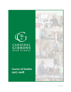 CGHS Course of Studies - Cardinal Gibbons High School