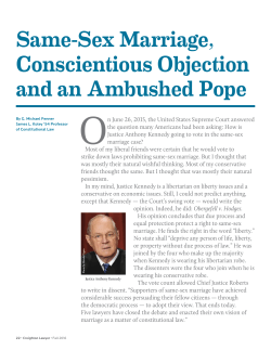 Same-Sex Marriage, Conscientious Objection and an Ambushed Pope