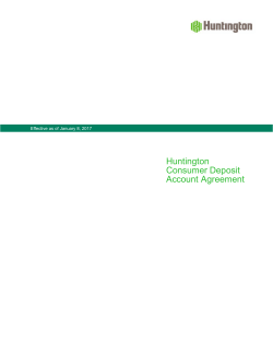 Huntington Consumer Deposit Account Agreement
